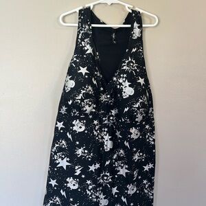 TORRID skull swim suit top and bottoms Black and White Star Pattern